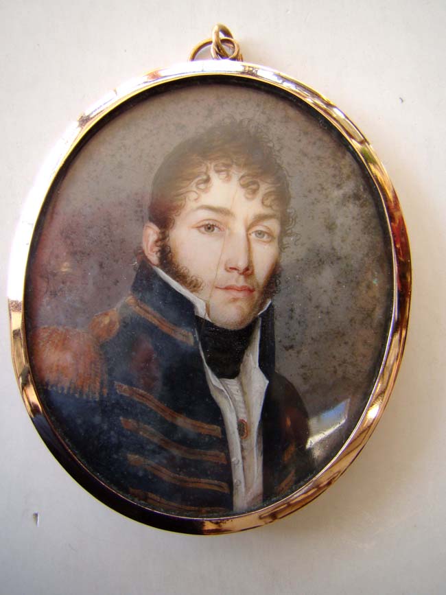 A fine and rare Portrait Miniature of an American Naval Officer by Jean Francois de la Vallee circa 1805